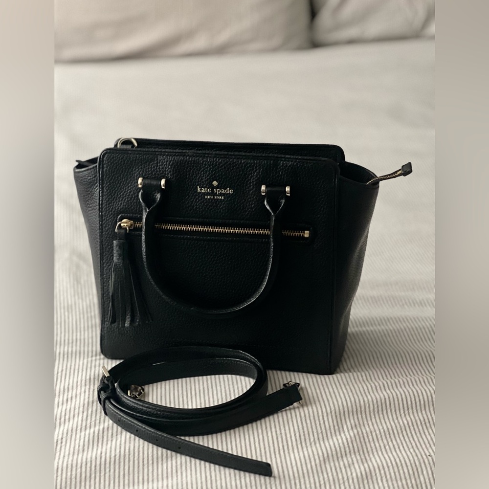 Kate Spade bag. Black with shoulder strap. Slightly used.